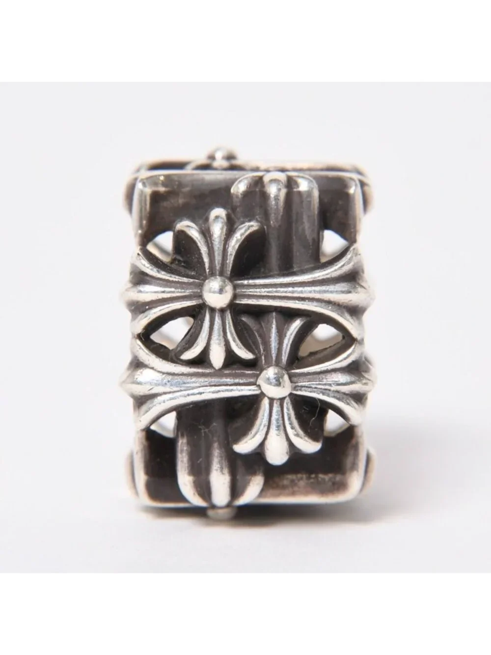 Chrome Hearts Cemetery Square Ring CH Cross 925 Sterling Silver